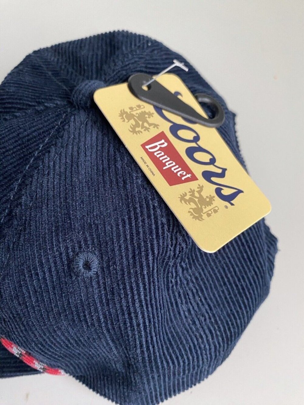 Coors Banquet Corduroy Trucker Rope Snapback Hat Retro Navy Blue NEW - Picture 4 of 13